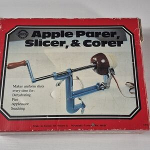 Norpro Apple Parer, Slicer & Corer - Blue with Wood Handle